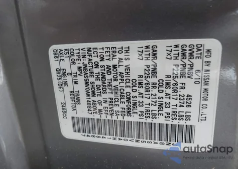 2010 Nissan Rogue Sl from USA, damaged, VIN JN8AS5MV0AW148847